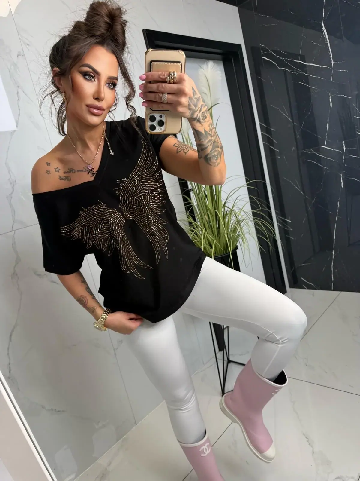 Bluzka Lola Bianka shirt czarny – miniatura 8 z 9