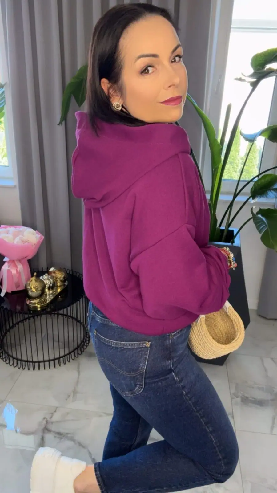 Bluza Pink Mania fioletowa z kapturem – miniatura 7 z 14
