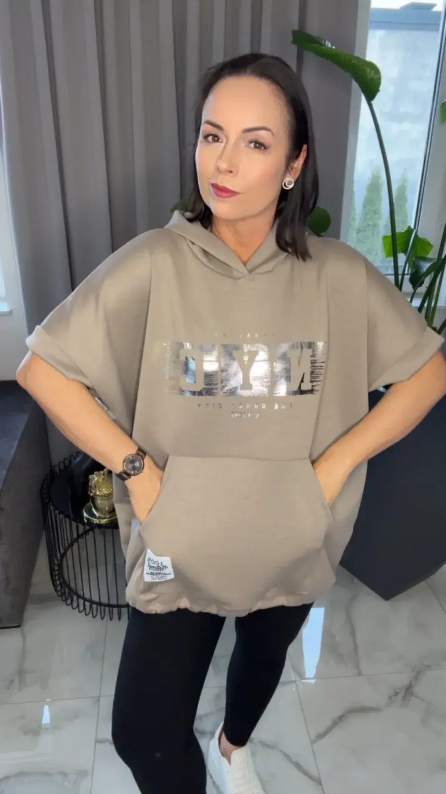 Bluza z kapturem tunika fango – miniatura 4 z 11
