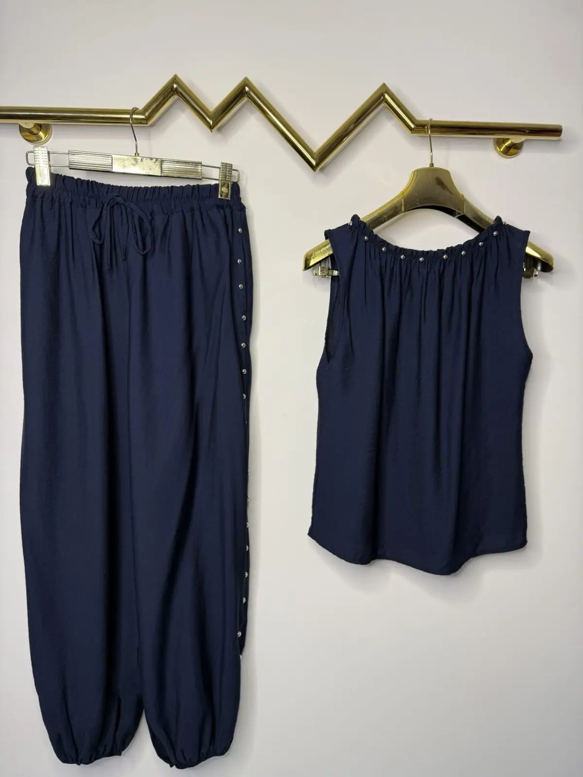 Komplet granatowy dres elegancki wygodny – miniatura 11 z 11