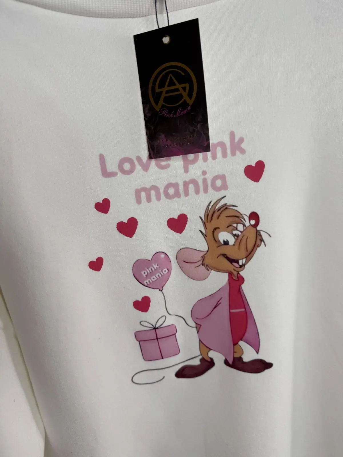 Bluza biała Pink Mania długa cieplutka – miniatura 11 z 12