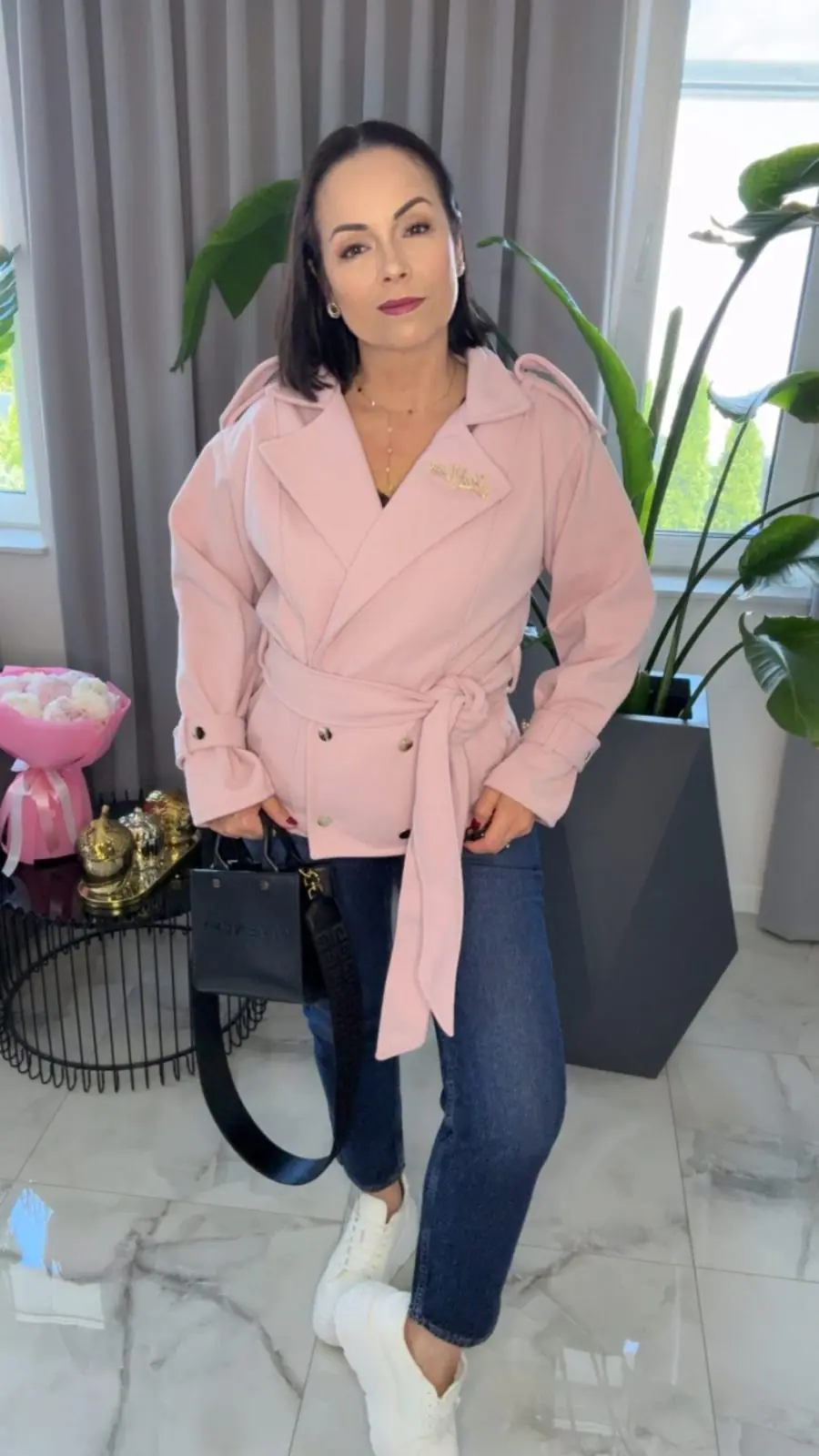 Płaszcz Pink Mania elegancki różowy – miniatura 7 z 13