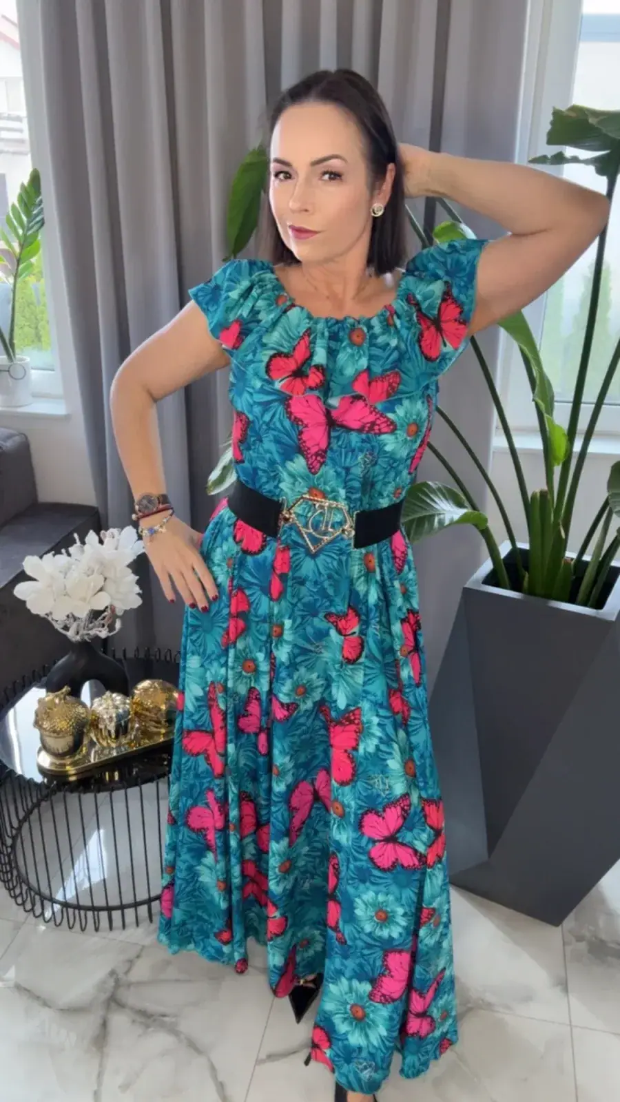 Sukienka Lola Bianka hiszpanka maxi motyle SALE – miniatura 7 z 14
