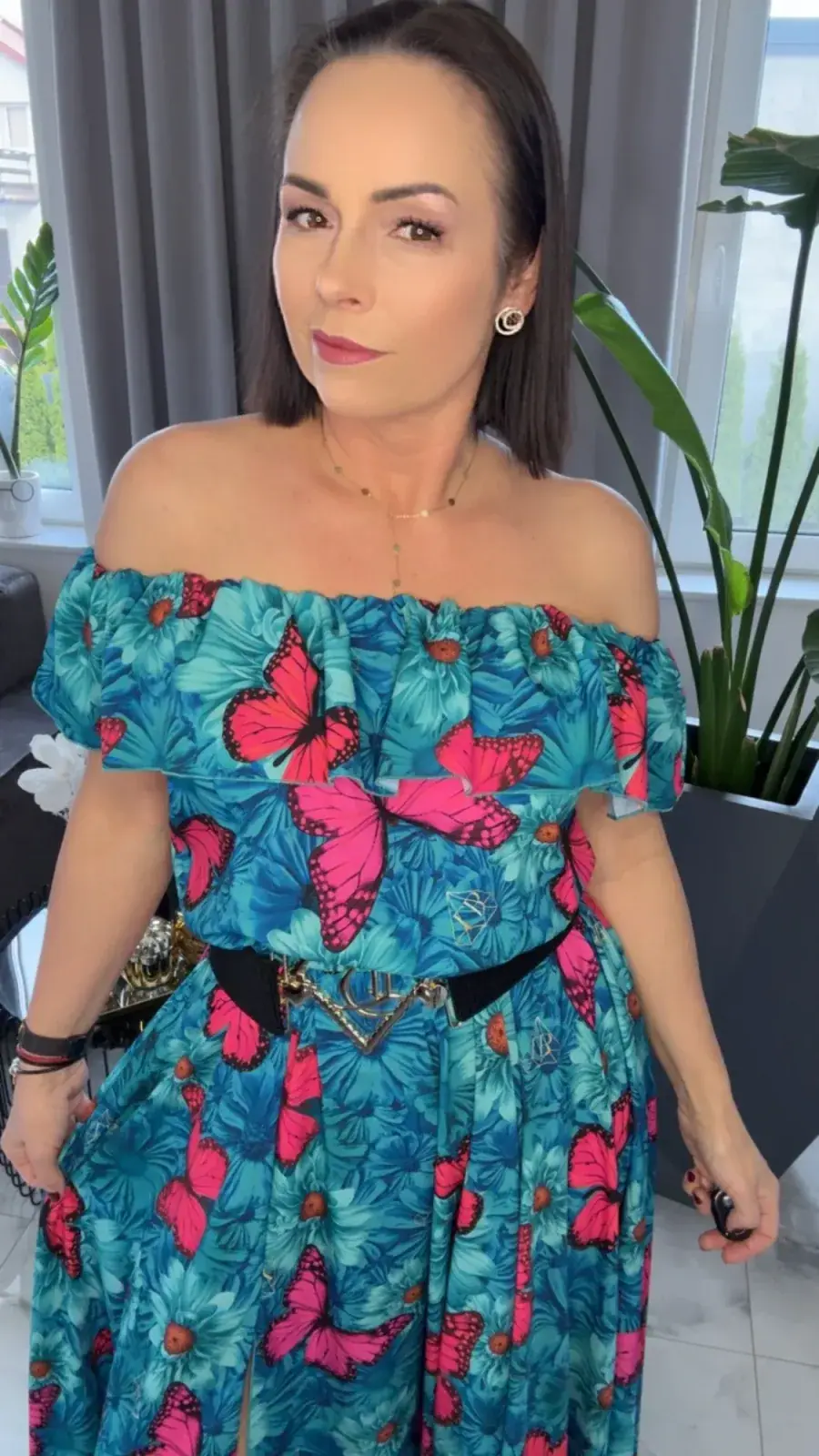 Sukienka Lola Bianka hiszpanka maxi motyle SALE – miniatura 6 z 14