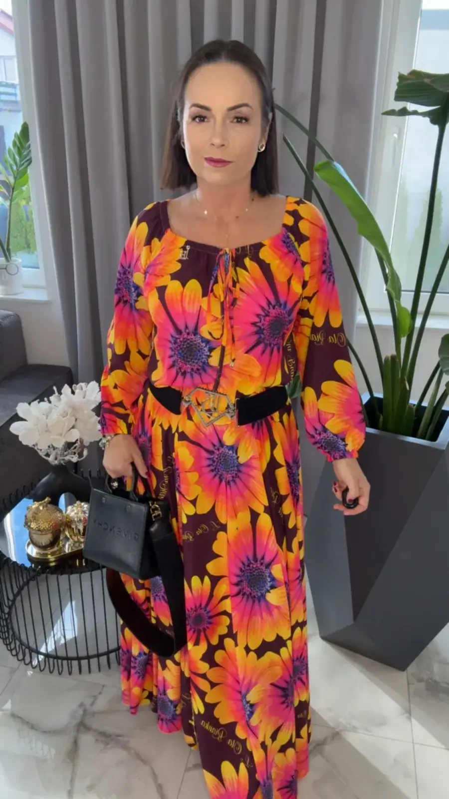 Sukienka Lola Bianka hiszpanka maxi kwiaty – miniatura 8 z 14