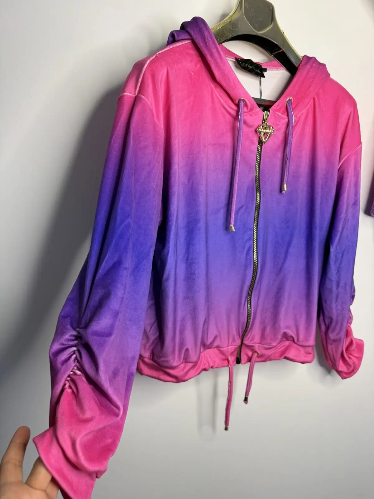 Komplet welurowy Lola Bianka dres ombre piękny – miniatura 11 z 12
