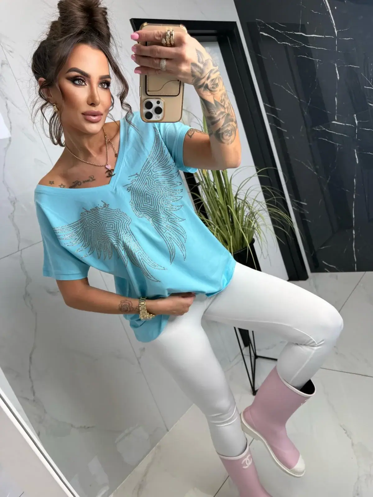 Bluzka Lola Bianka tshirt niebieski – miniatura 5 z 10