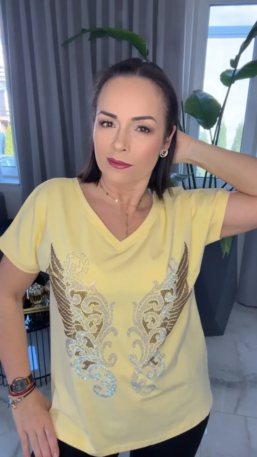 Bluzka Lola Bianka tshirt żółty – miniatura 4 z 8