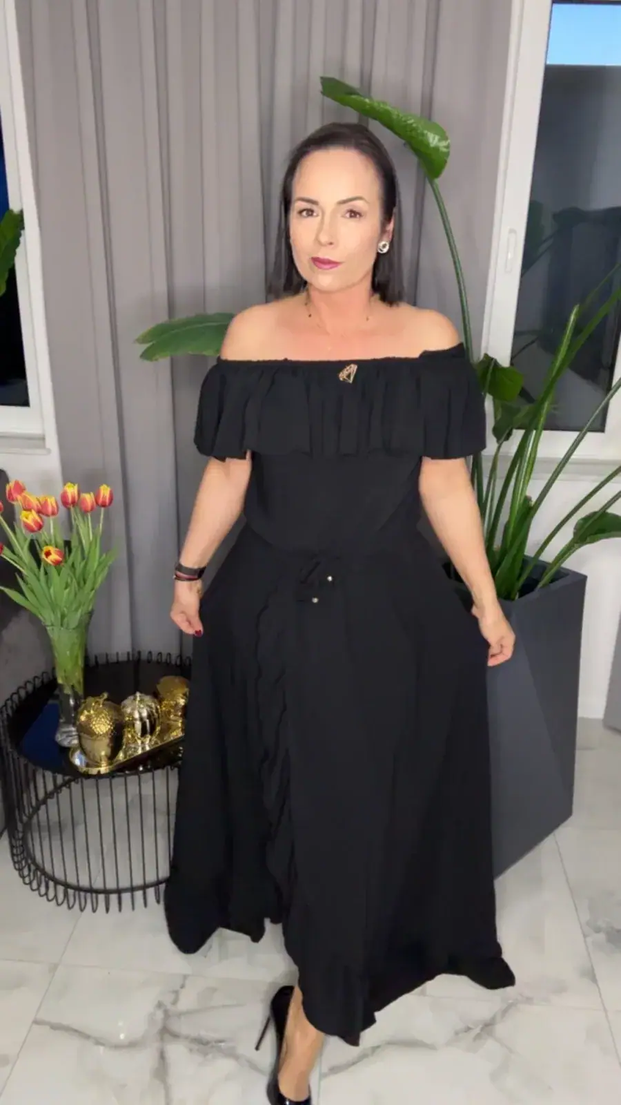 Sukienka Lola Bianka czarna hiszpanka maxi – miniatura 6 z 17