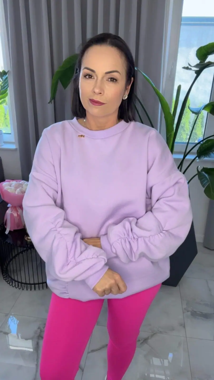 Bluza Pink Mania fioletowa długa cieplutka – miniatura 5 z 9