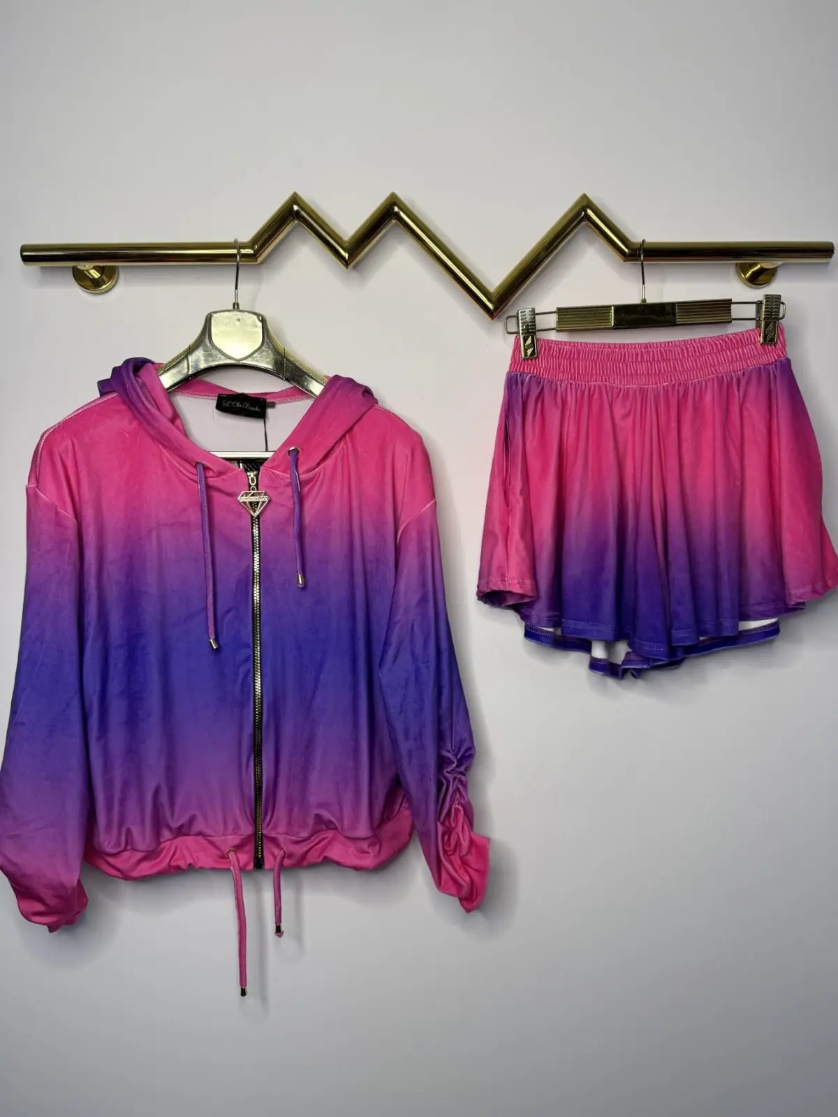 Komplet welurowy Lola Bianka dres ombre piękny – miniatura 9 z 12