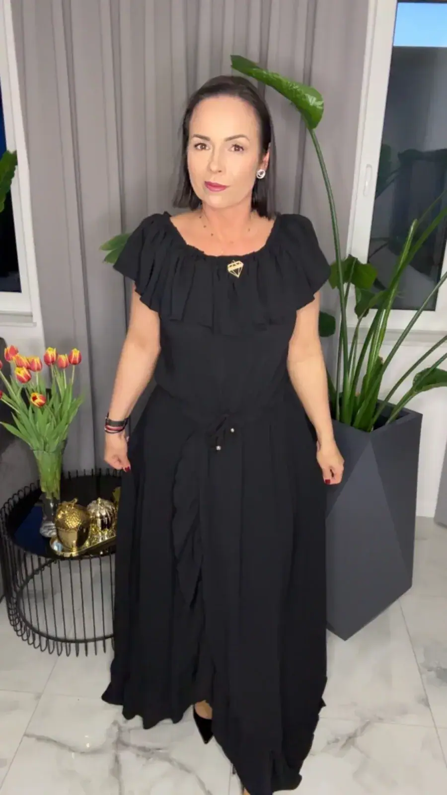 Sukienka Lola Bianka czarna hiszpanka maxi – miniatura 9 z 17
