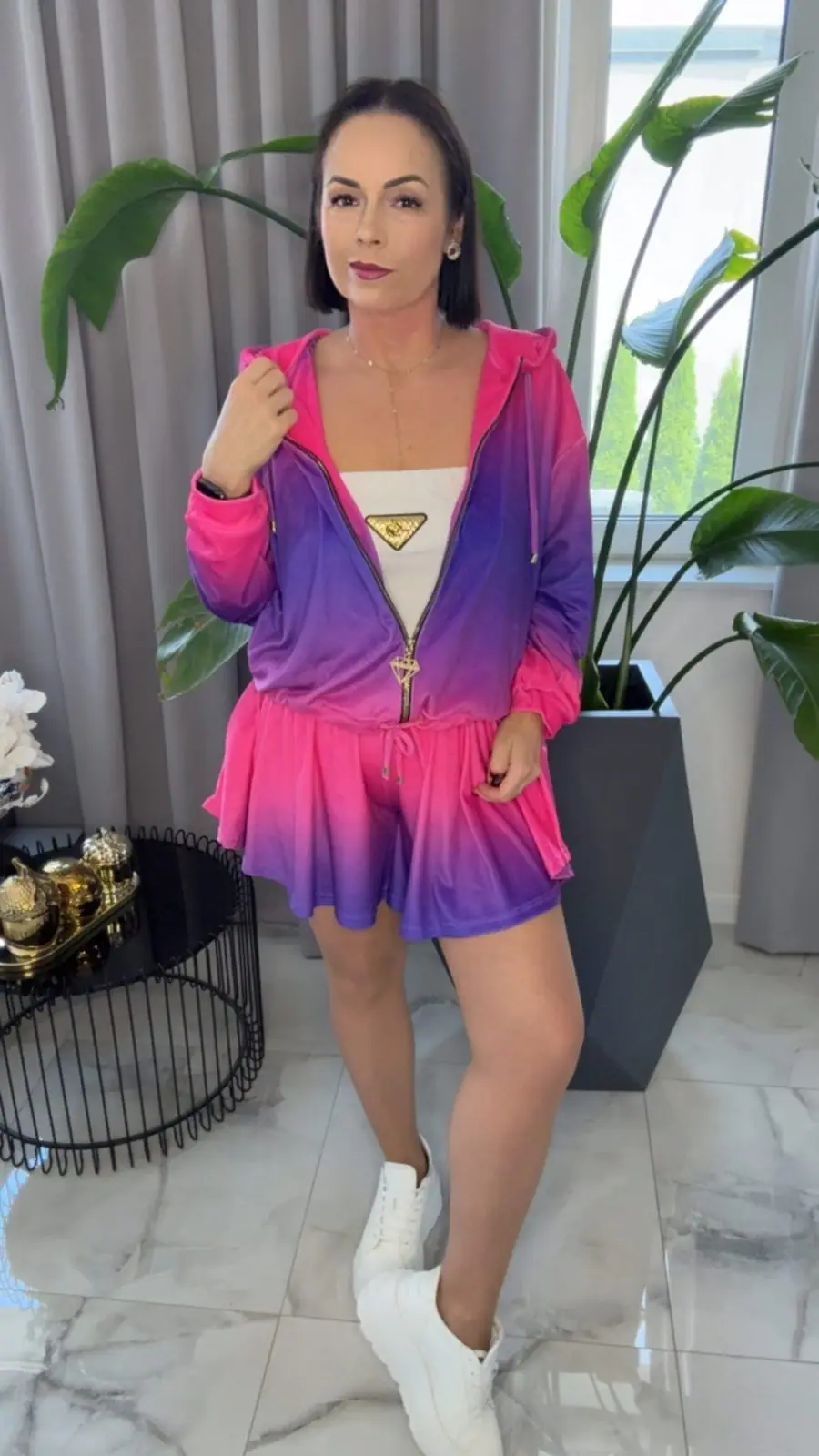 Komplet welurowy Lola Bianka dres ombre piękny – miniatura 4 z 12