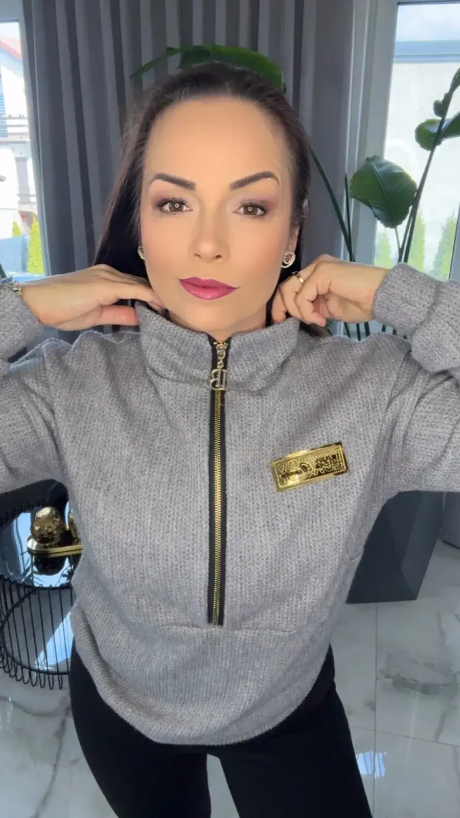 Bluza szara Lola Bianka dzianinowa – miniatura 4 z 9