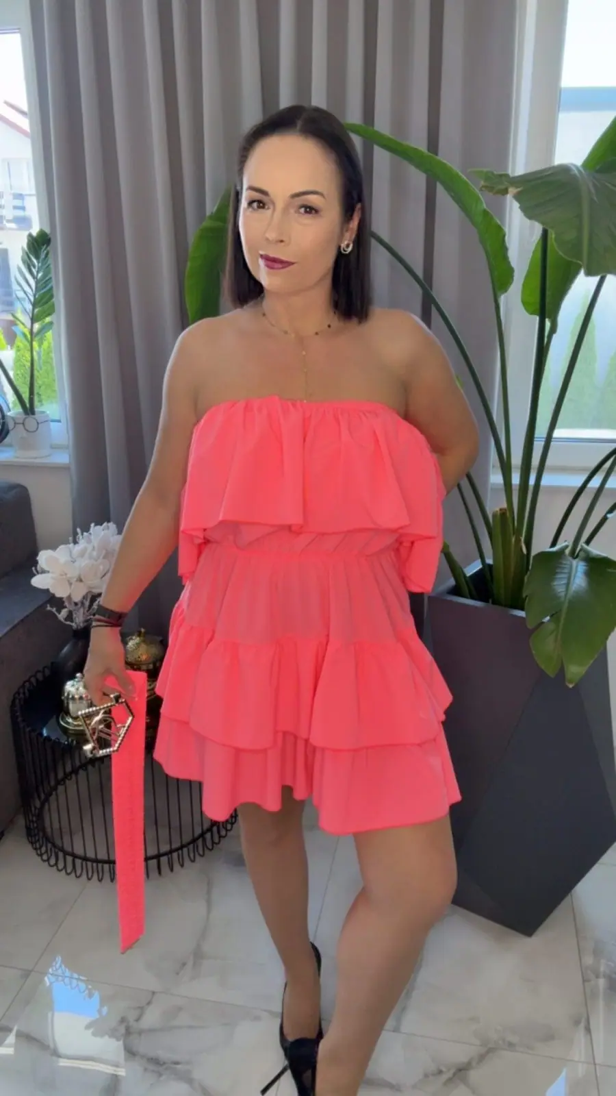 Sukienka Lola Bianka hiszpanka koral neon – miniatura 8 z 12