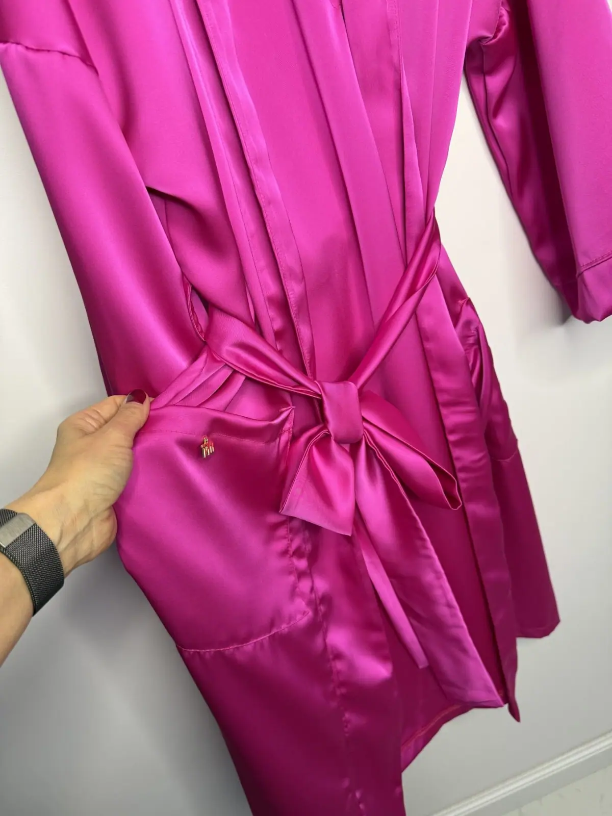 Szlafrok różowy satynowy Pink Mania Lola Bianka – miniatura 9 z 13