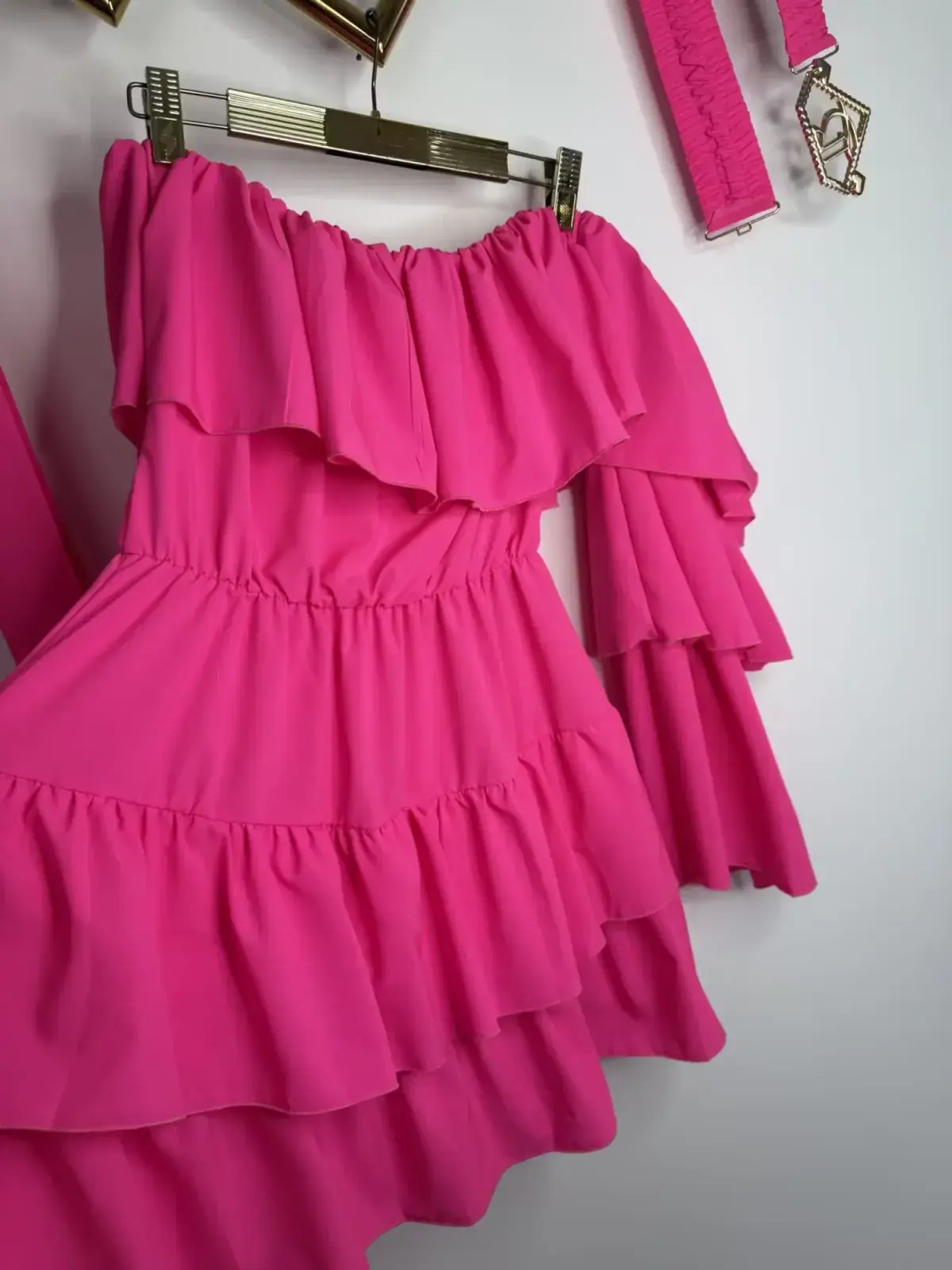Sukienka Lola Bianka hiszpanka różowa – miniatura 10 z 11