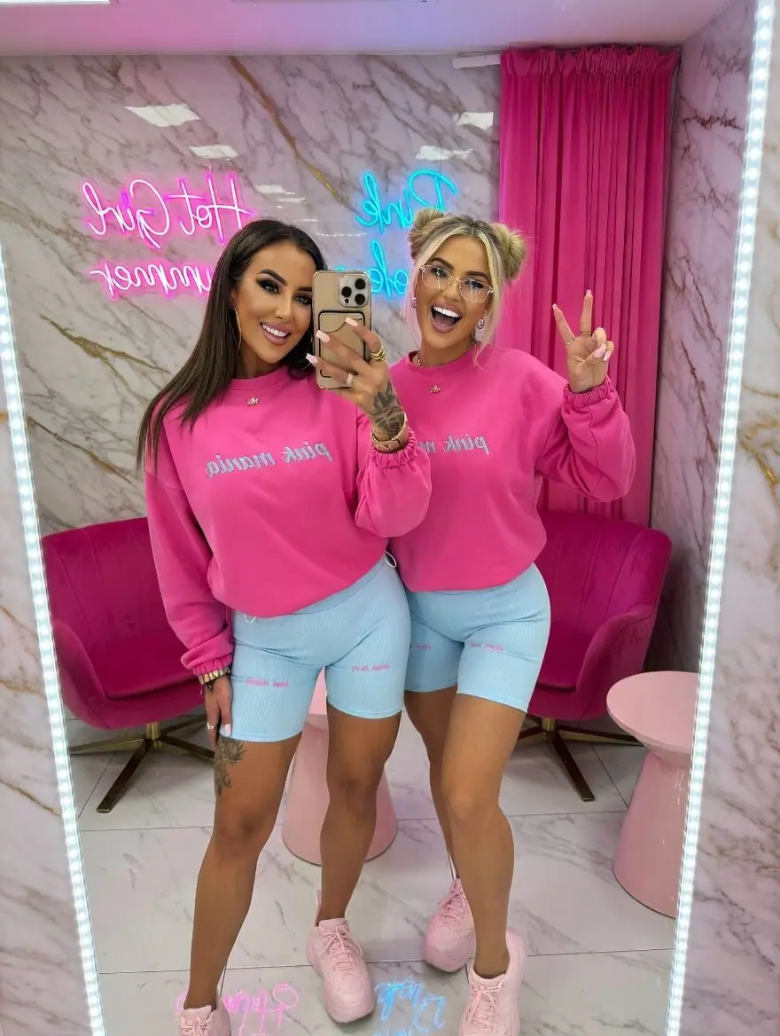 Kolarki Pink Mania leginsy błękitne krótkie – miniatura 4 z 8