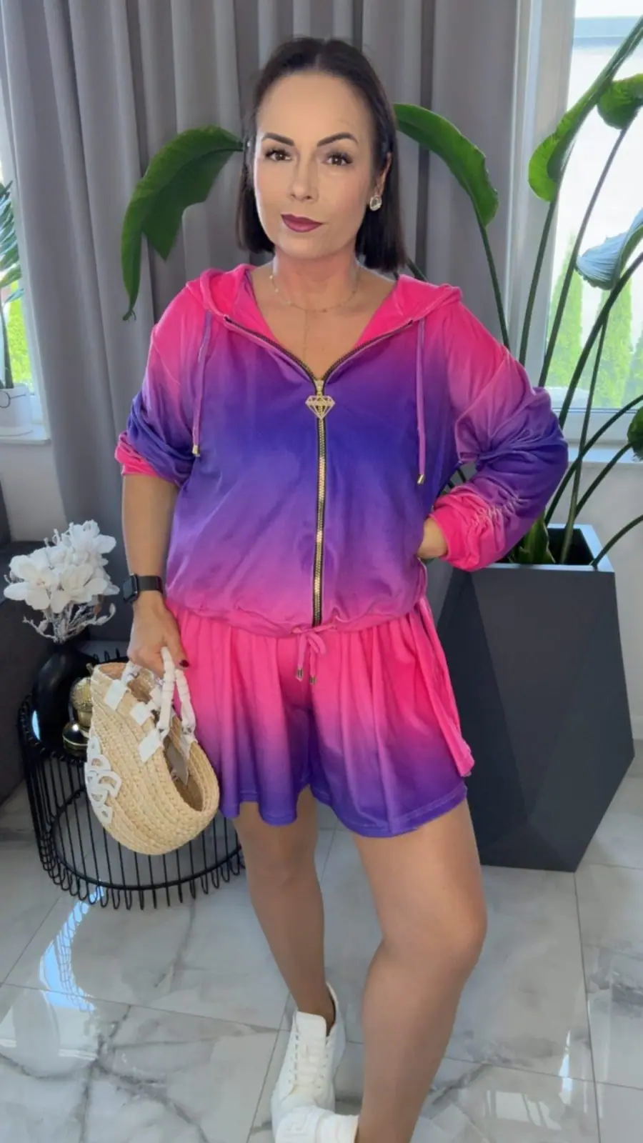 Komplet welurowy Lola Bianka dres ombre piękny – miniatura 7 z 12