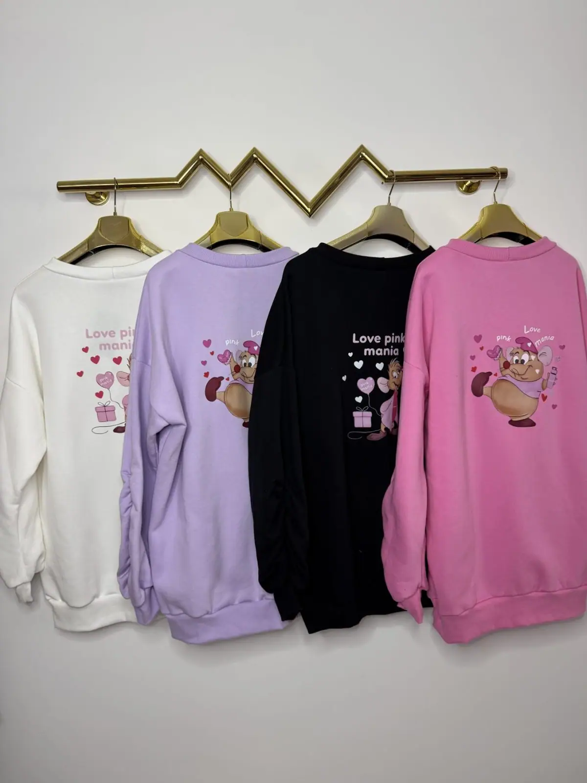 Bluza biała Pink Mania długa cieplutka – miniatura 10 z 12