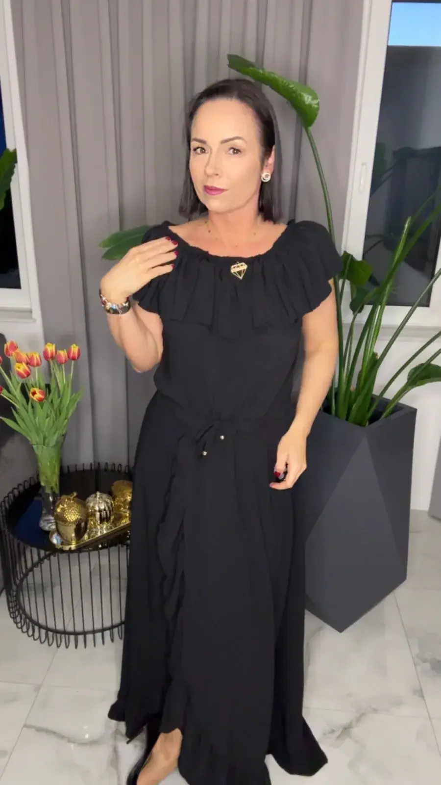 Sukienka Lola Bianka czarna hiszpanka maxi – miniatura 4 z 17
