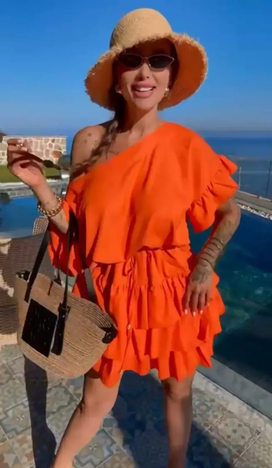 Sukienka Lola Bianka pomarańczowa letnia – miniatura 11 z 12