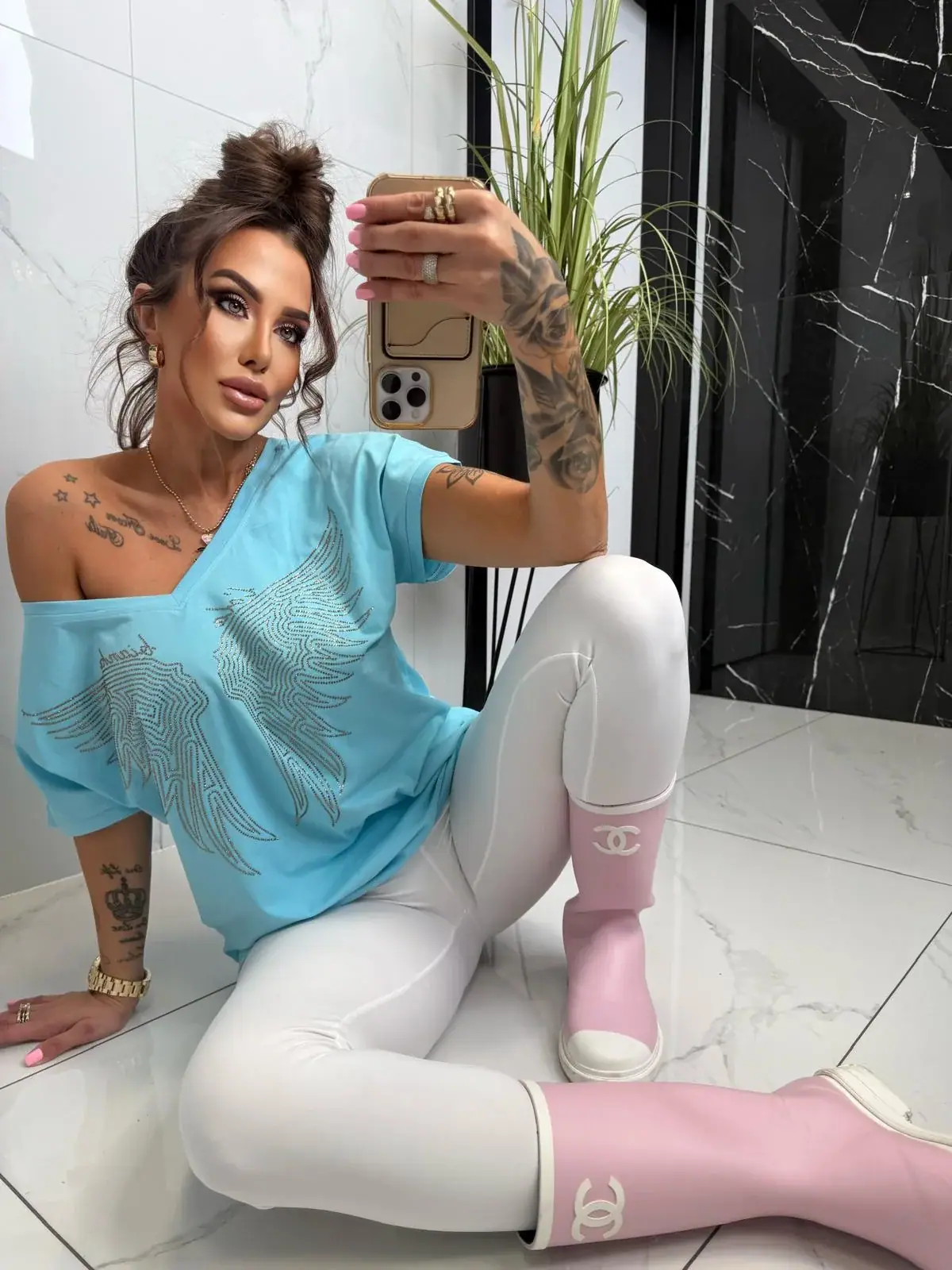 Bluzka Lola Bianka tshirt niebieski – miniatura 6 z 10