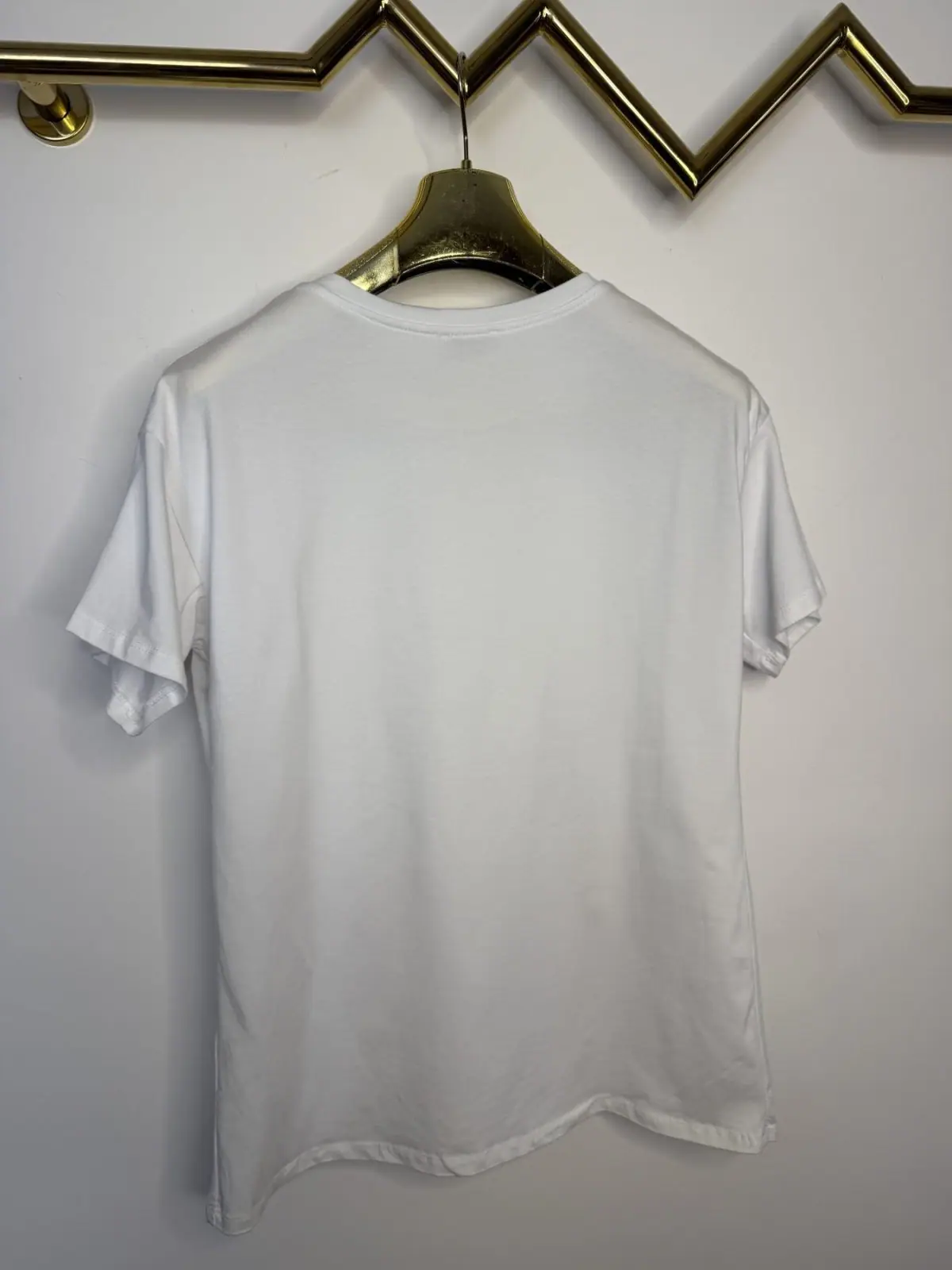 Bluzka bawełniana biały tshirt wygodny – miniatura 8 z 8