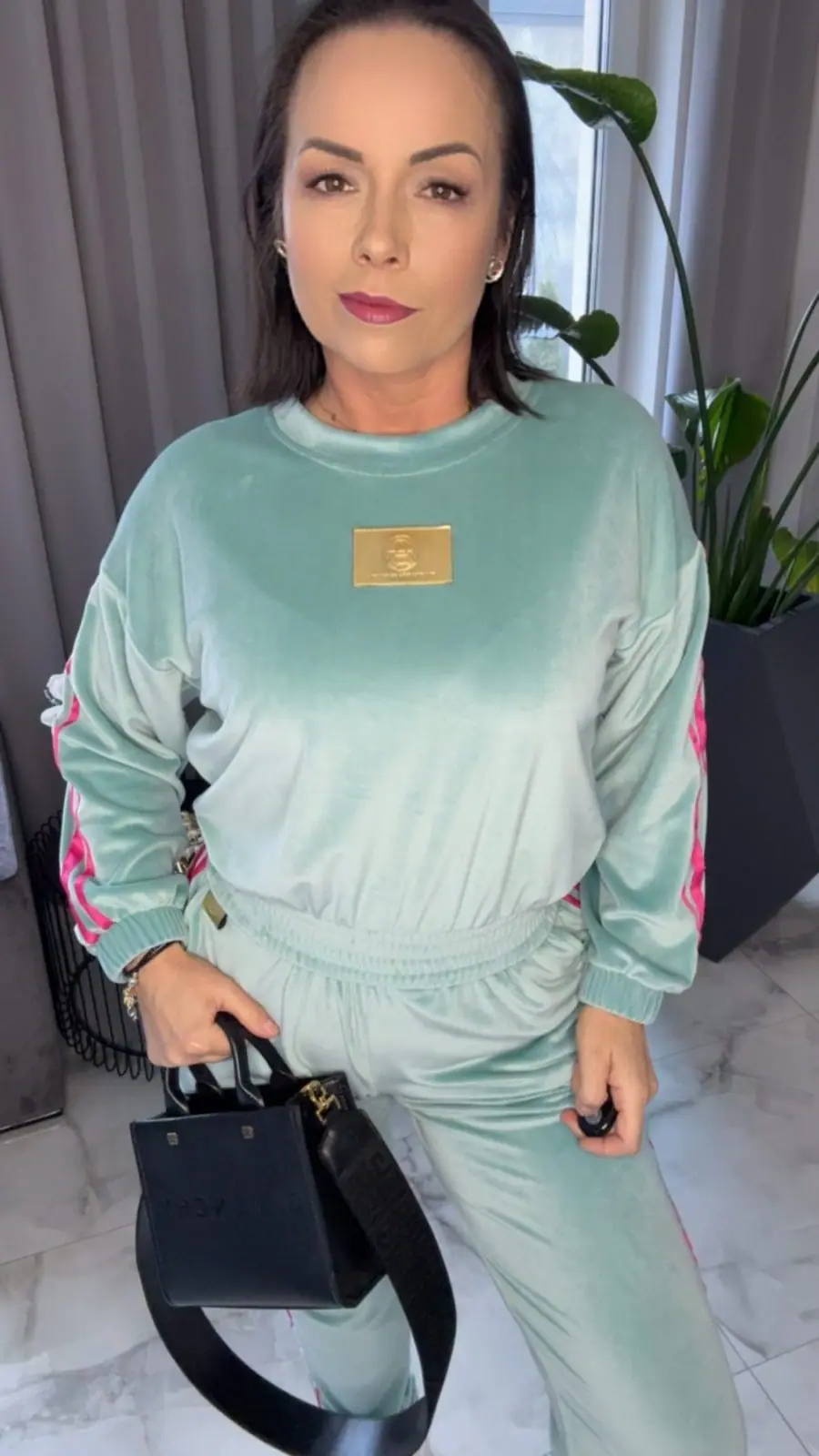 Dres Pink Mania welurowy matcha – miniatura 5 z 9