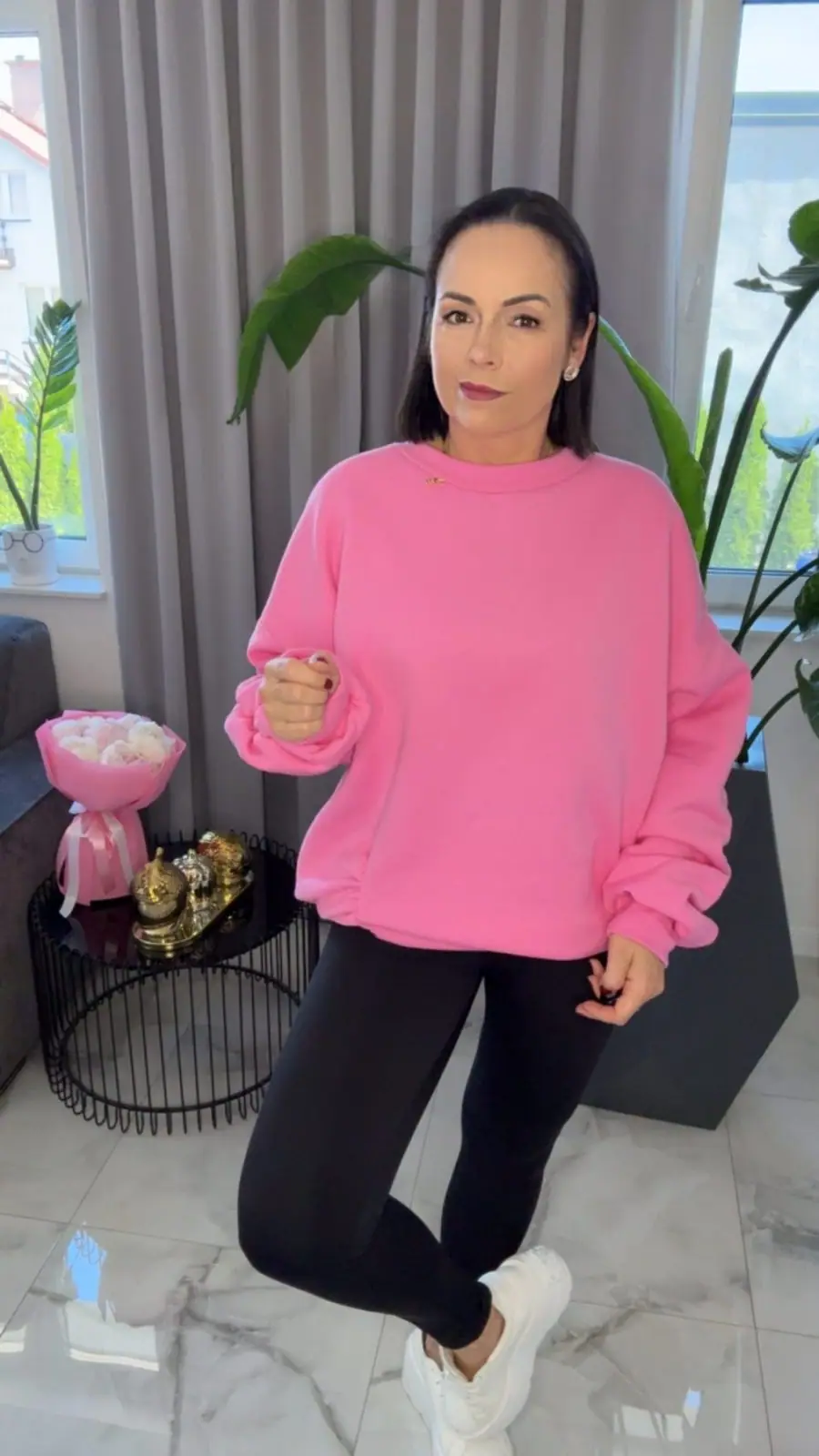 Bluza Pink Mania różowa cieplutka długa – miniatura 5 z 11