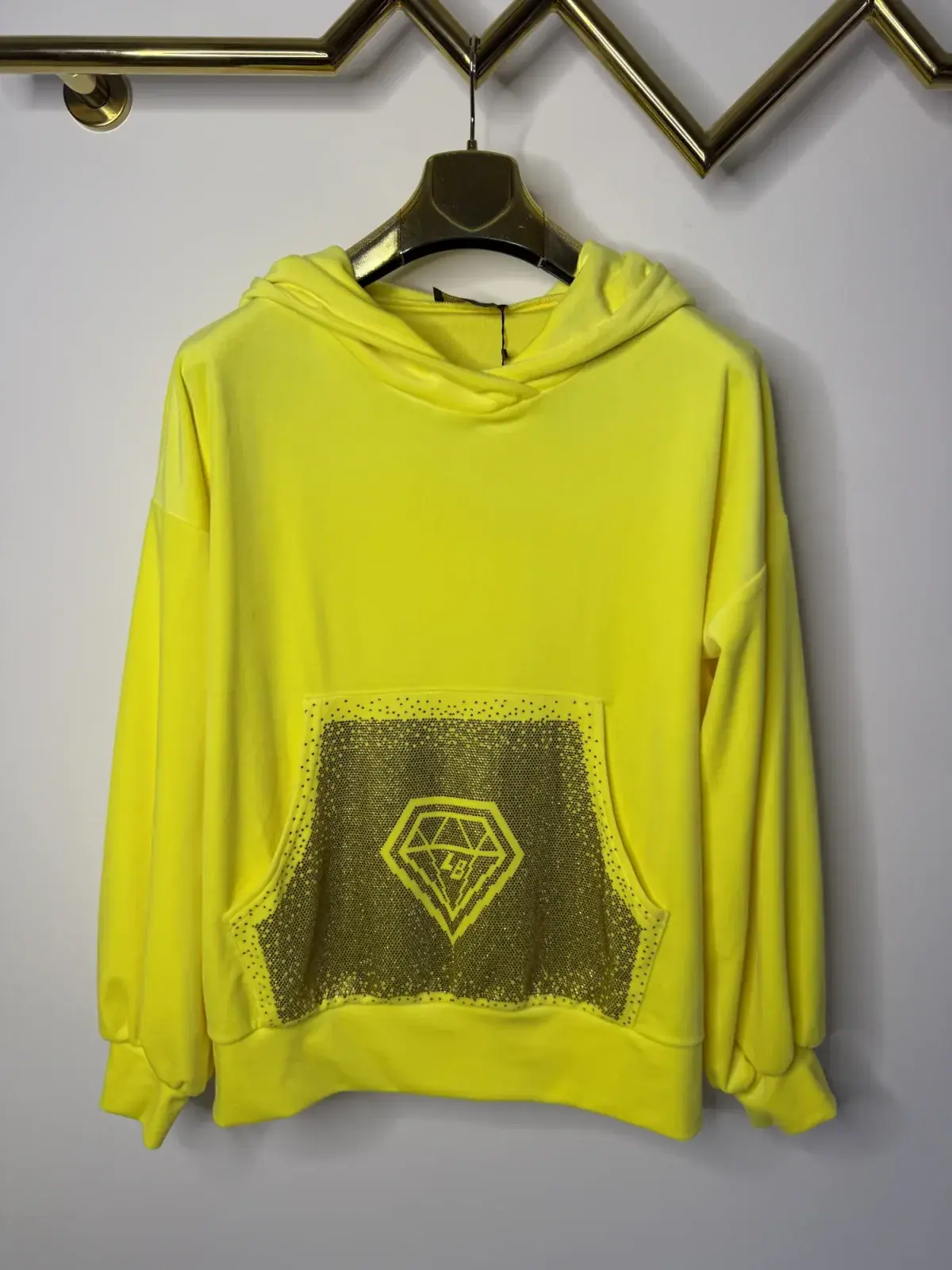 Bluza Lola Bianka welurowa żółta – miniatura 7 z 9
