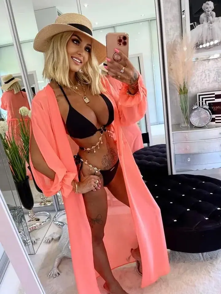 Narzutka plażowa Lola Bianka neon koral – miniatura 4 z 8