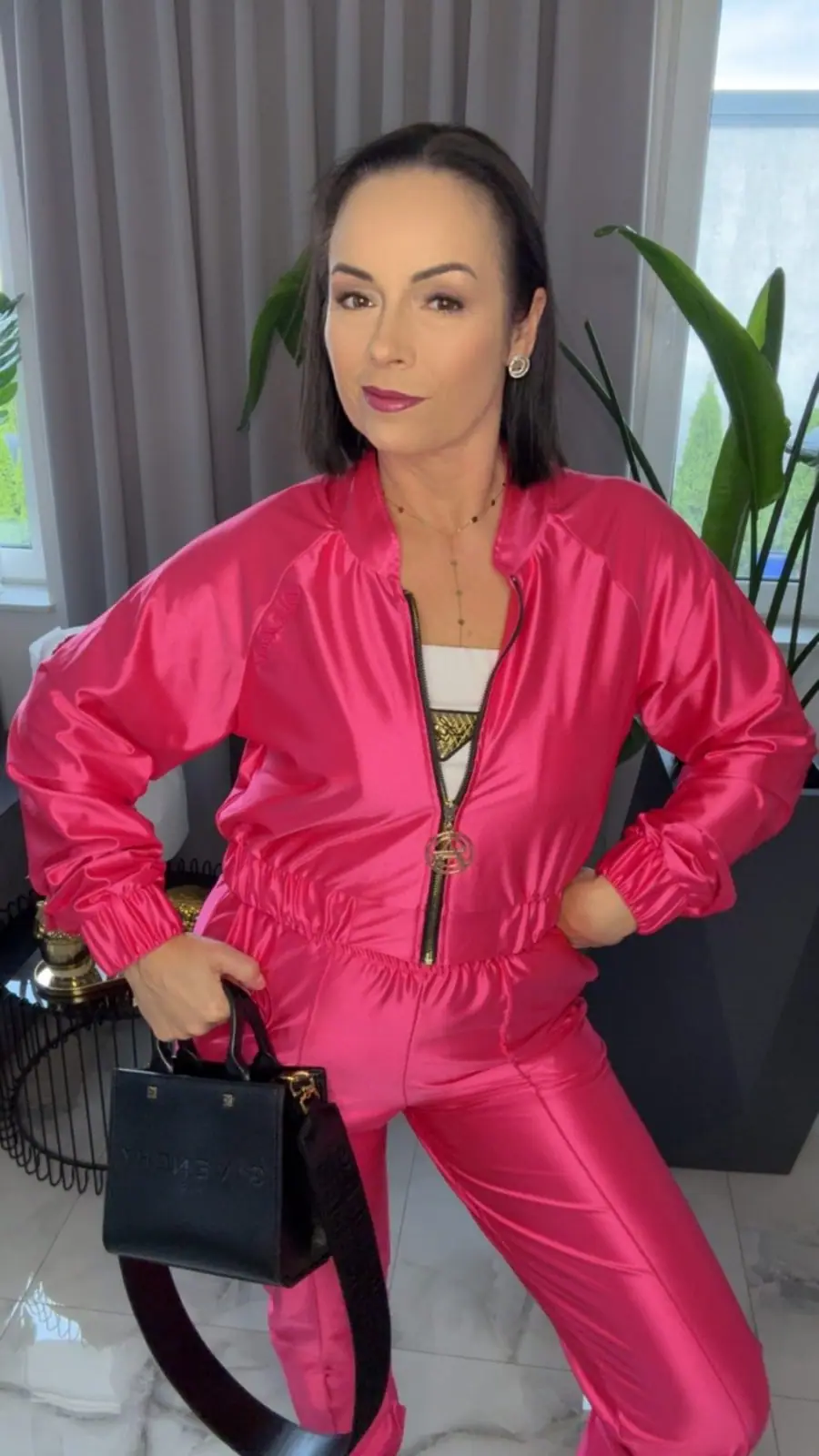 Dres różowy Lola Bianka Pink Mania satynowy – miniatura 7 z 14