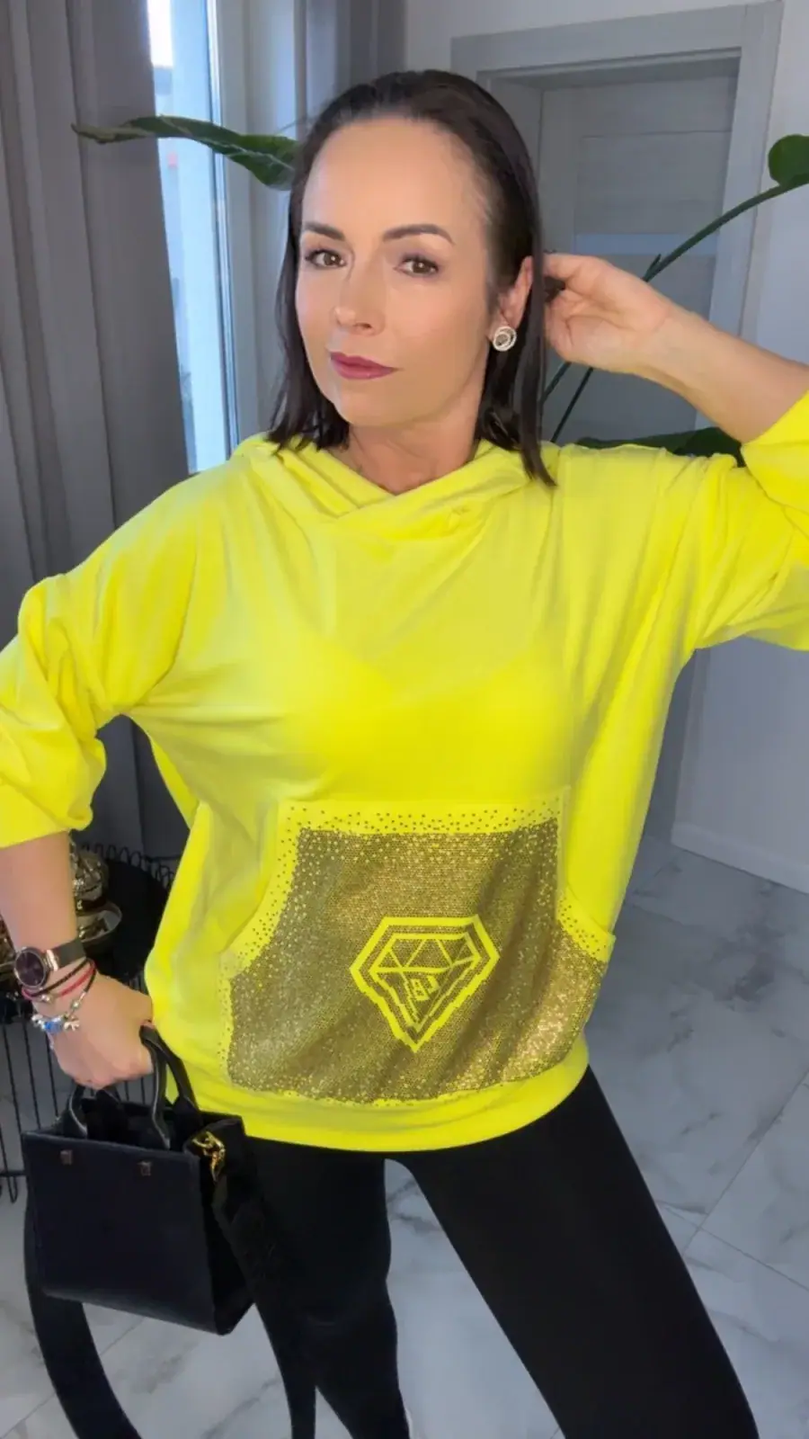 Bluza Lola Bianka welurowa żółta – miniatura 6 z 9