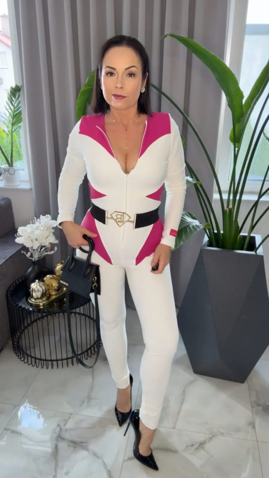Kombinezon Lola Bianka Pink Mania biało różowy – miniatura 5 z 14