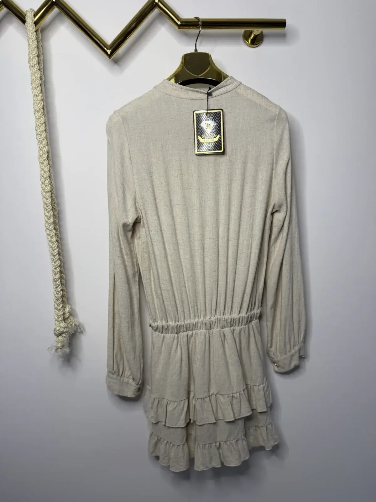 Sukienka Lola Bianka beżowa letnia – miniatura 14 z 15