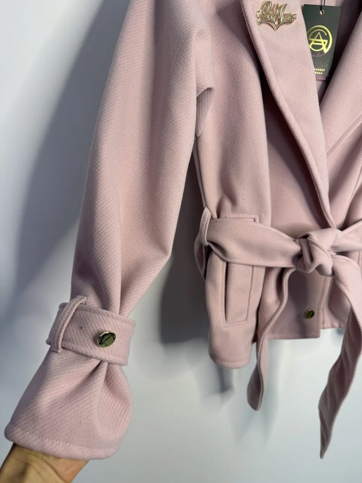 Płaszcz Pink Mania elegancki różowy – miniatura 10 z 13