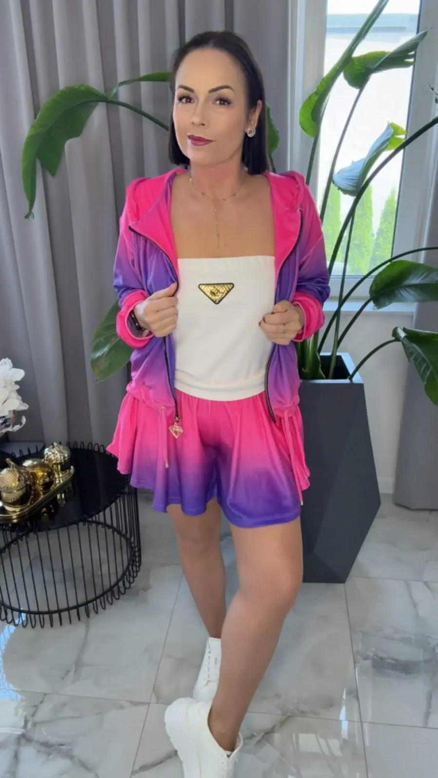 Komplet welurowy Lola Bianka dres ombre piękny – miniatura 6 z 12