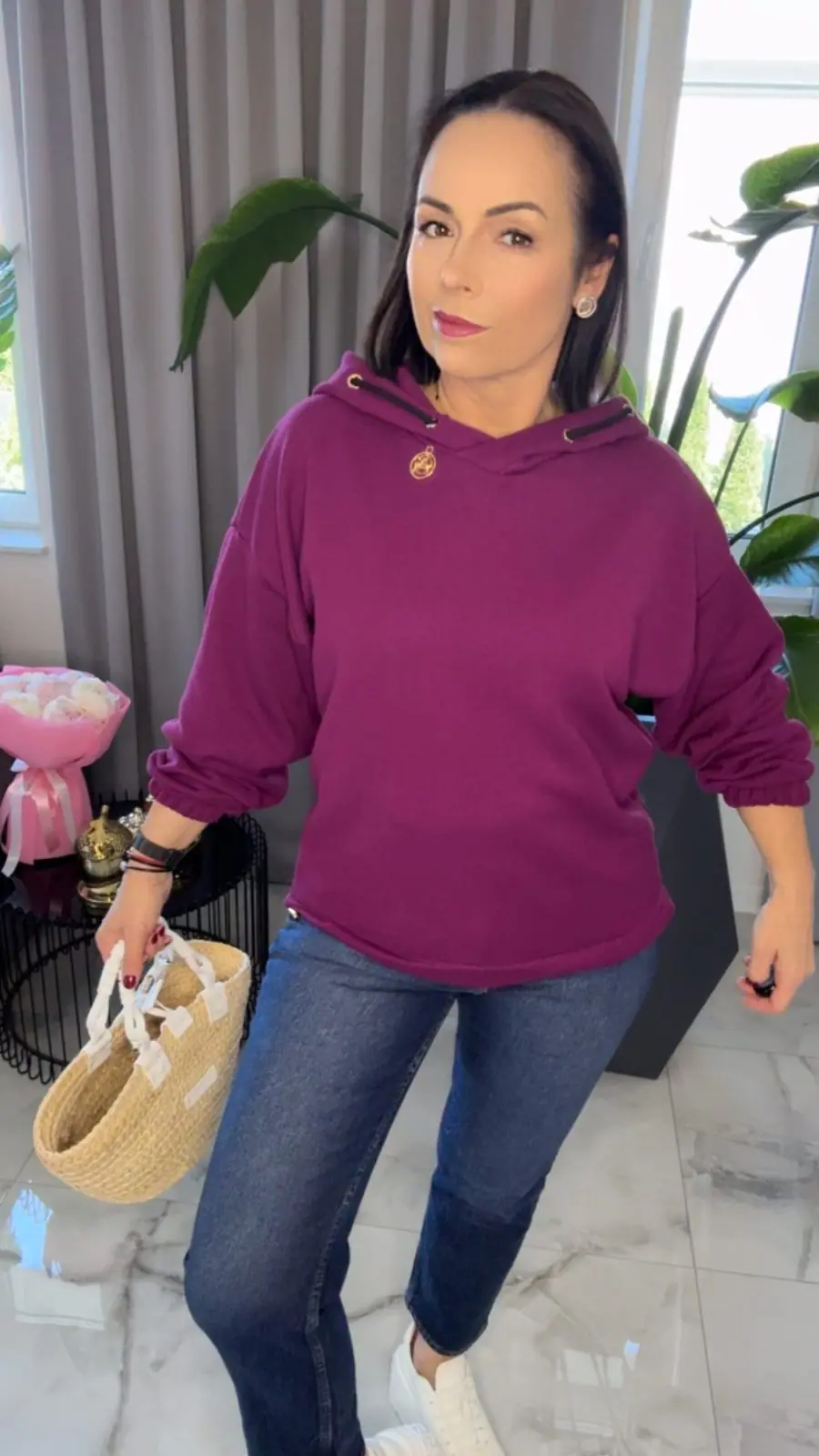 Bluza Pink Mania fioletowa z kapturem – miniatura 8 z 14