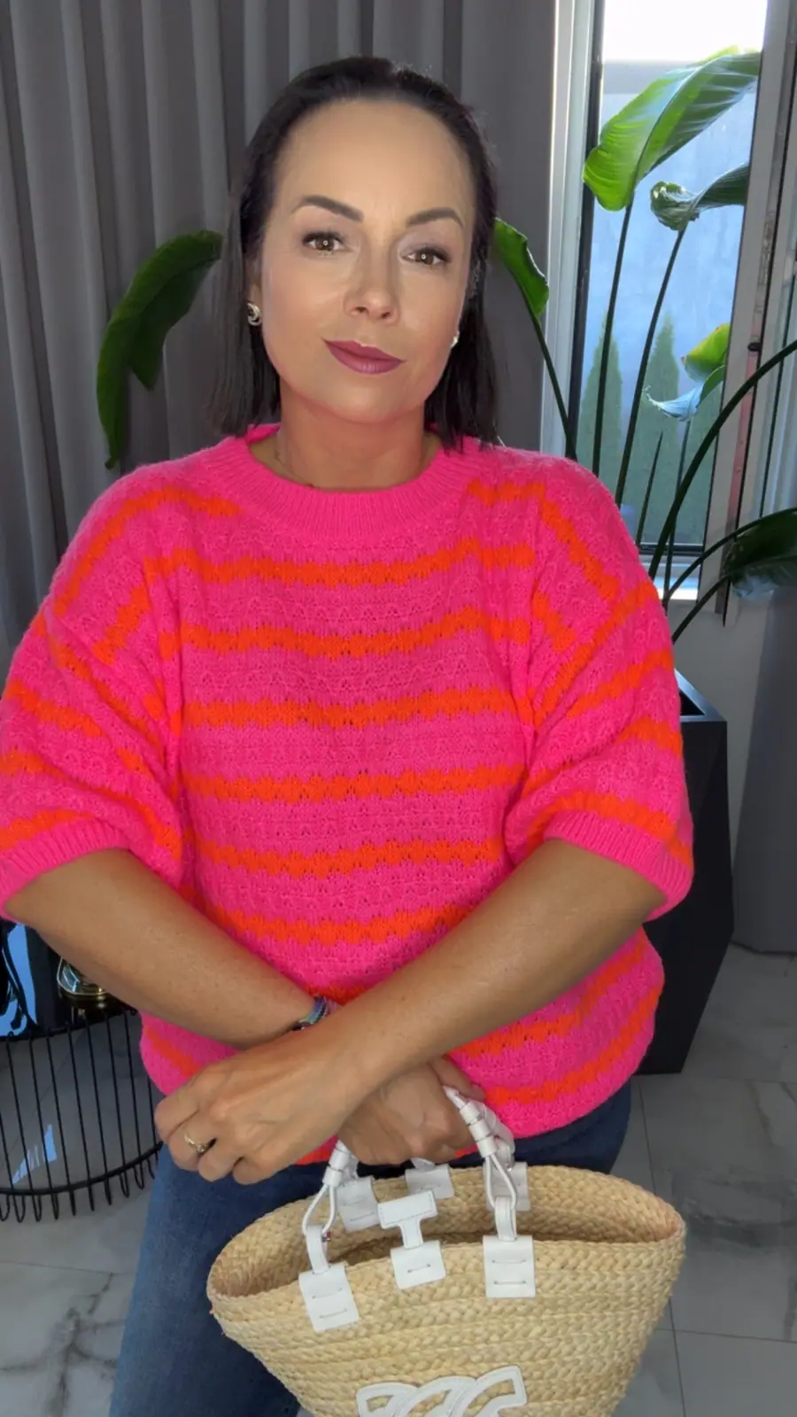 Sweter neon róż krótki rękaw – miniatura 5 z 10
