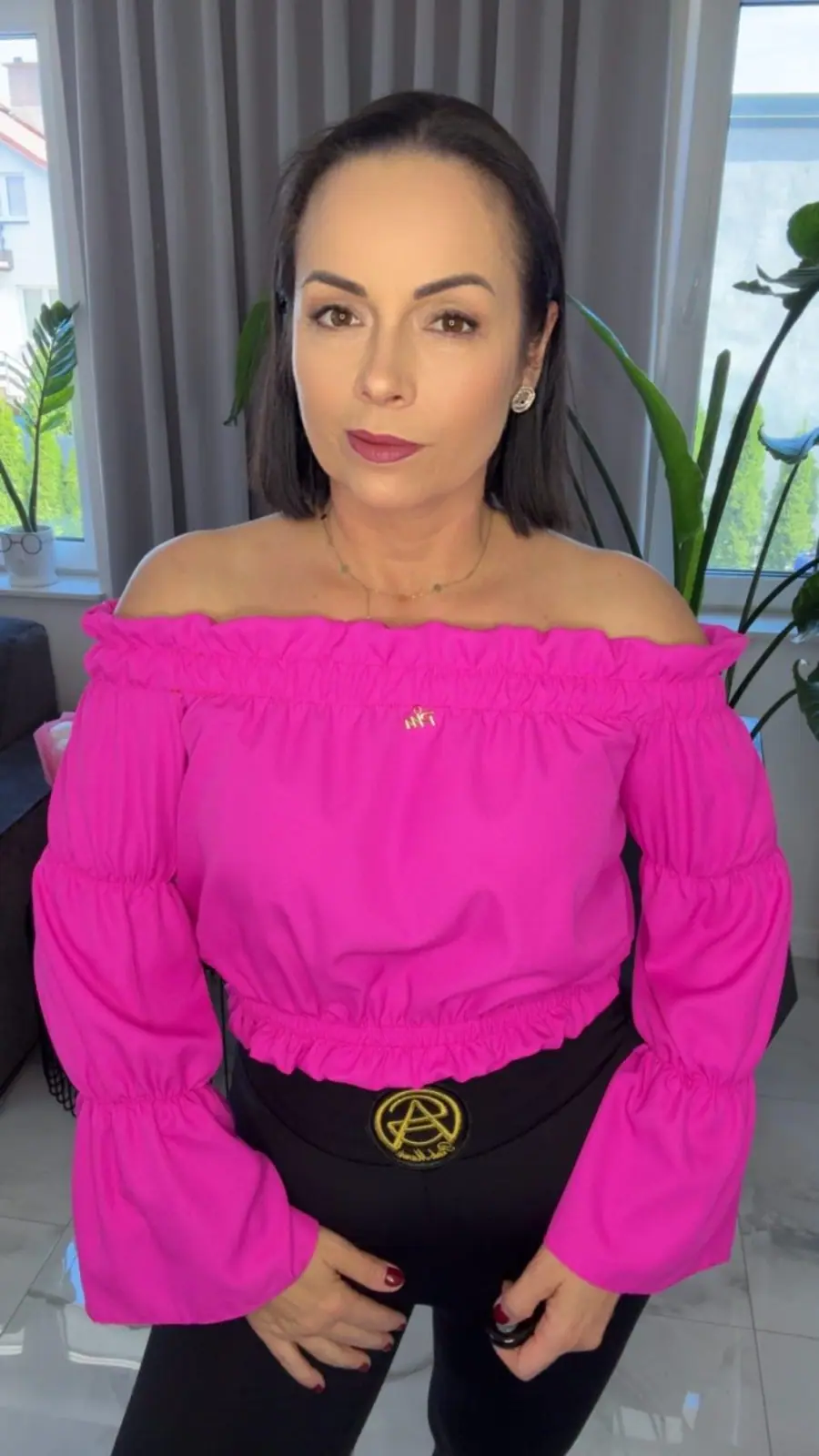 Bluzka hiszpanka Pink Mania Lola Bianka różowa – miniatura 6 z 12
