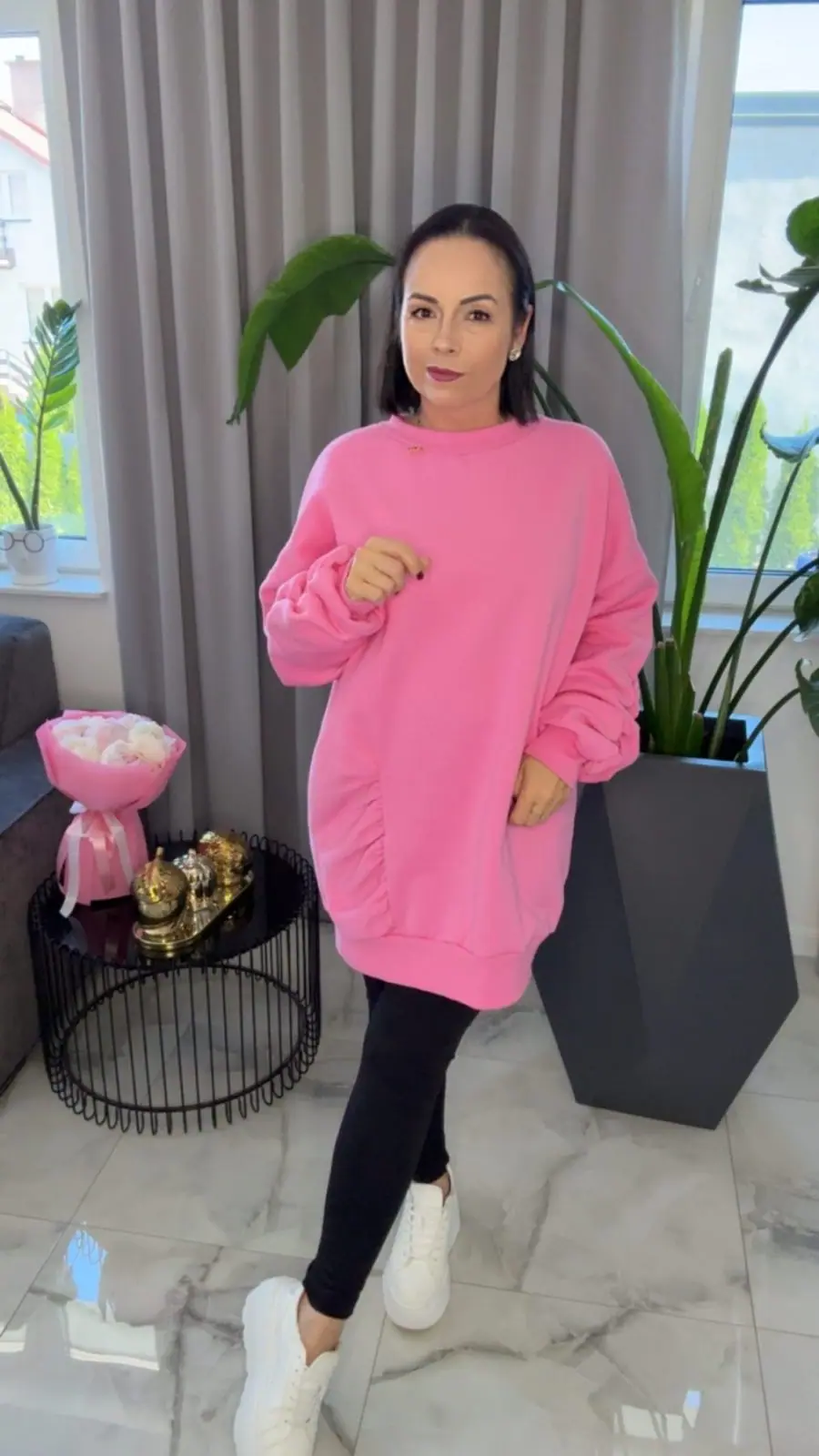 Bluza Pink Mania różowa cieplutka długa – miniatura 3 z 11