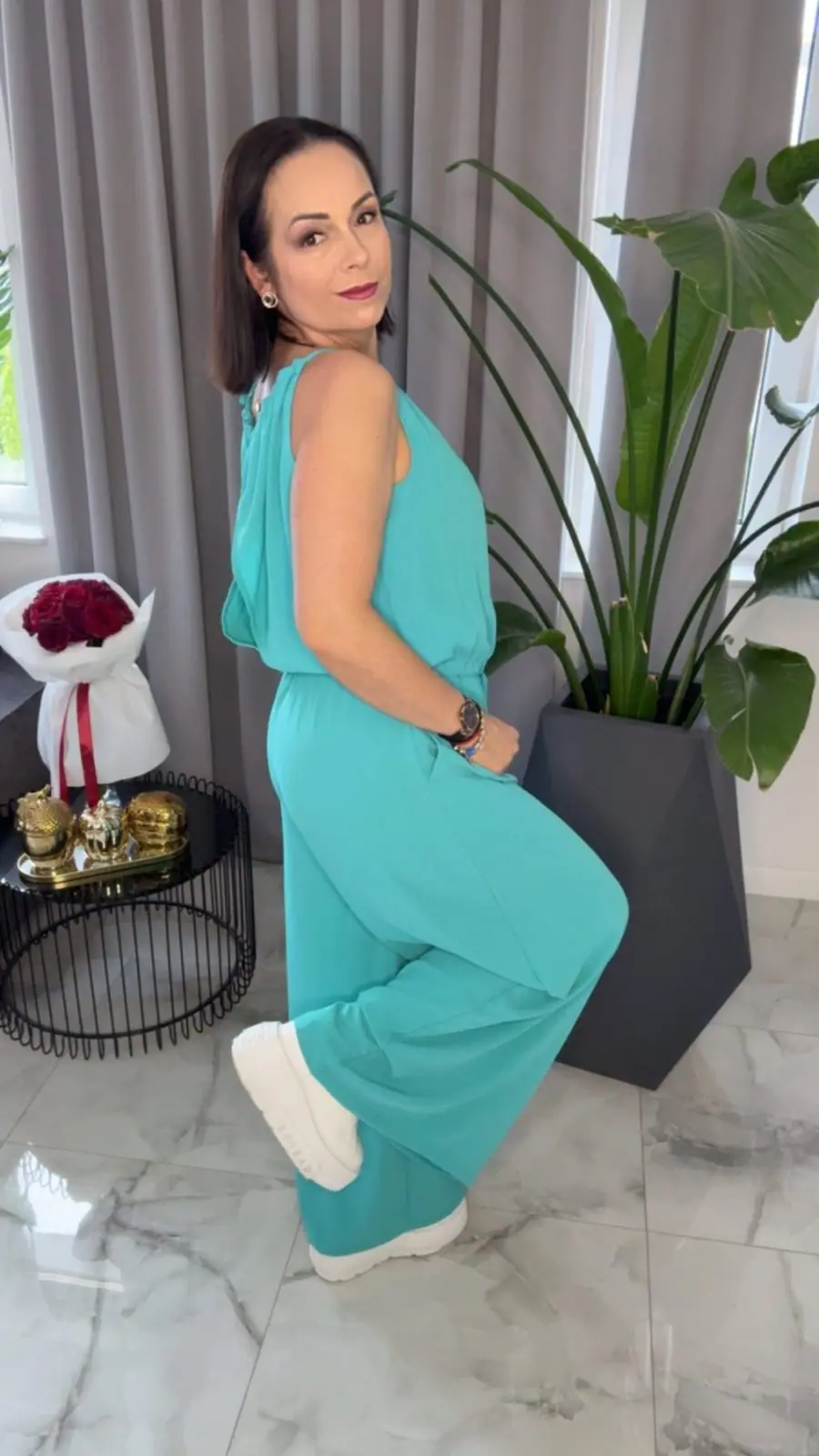 Kombinezon letni turkusowy Lola Bianka – miniatura 3 z 17