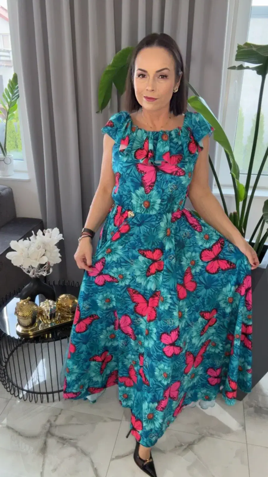 Sukienka Lola Bianka hiszpanka maxi motyle SALE – miniatura 8 z 14