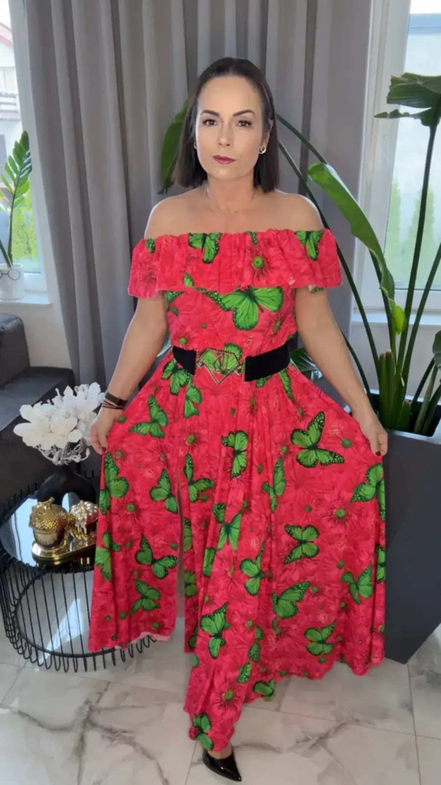 Sukienka Lola Bianka hiszpanka maxi motyle – miniatura 4 z 15