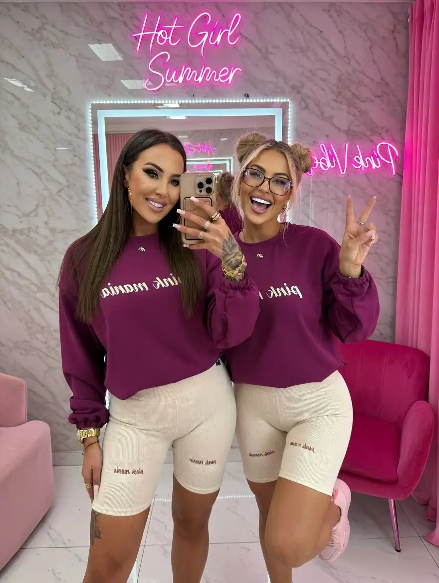 Kolarki Pink Mania leginsy kremowe krótkie – miniatura 5 z 8