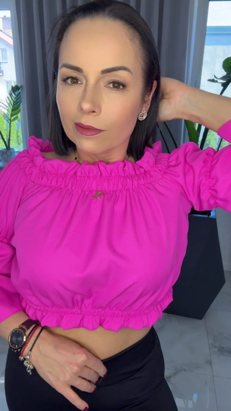 Bluzka hiszpanka Pink Mania Lola Bianka różowa – miniatura 5 z 12