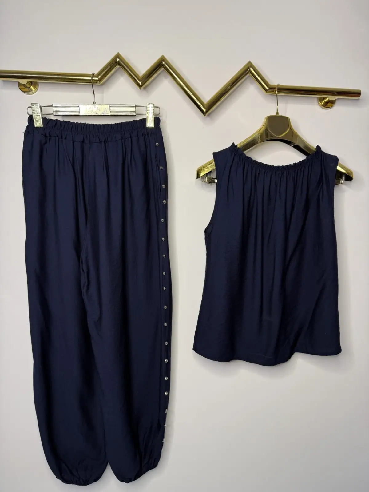 Komplet granatowy dres elegancki wygodny – miniatura 8 z 11