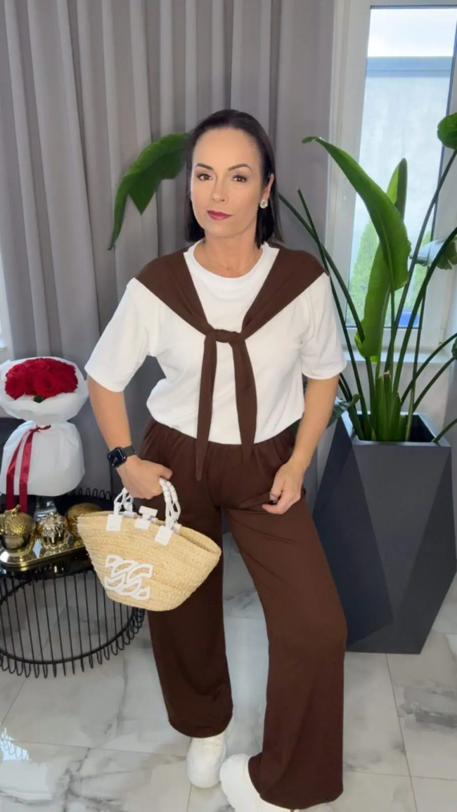 Dres brązowy elegancki komplet wygodny – miniatura 4 z 12