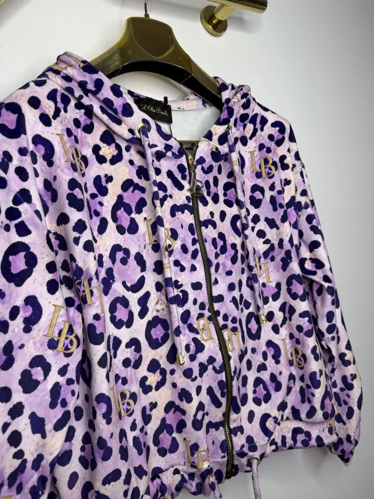 Dres Lola Bianka welurowy panterka fiolet – miniatura 13 z 14